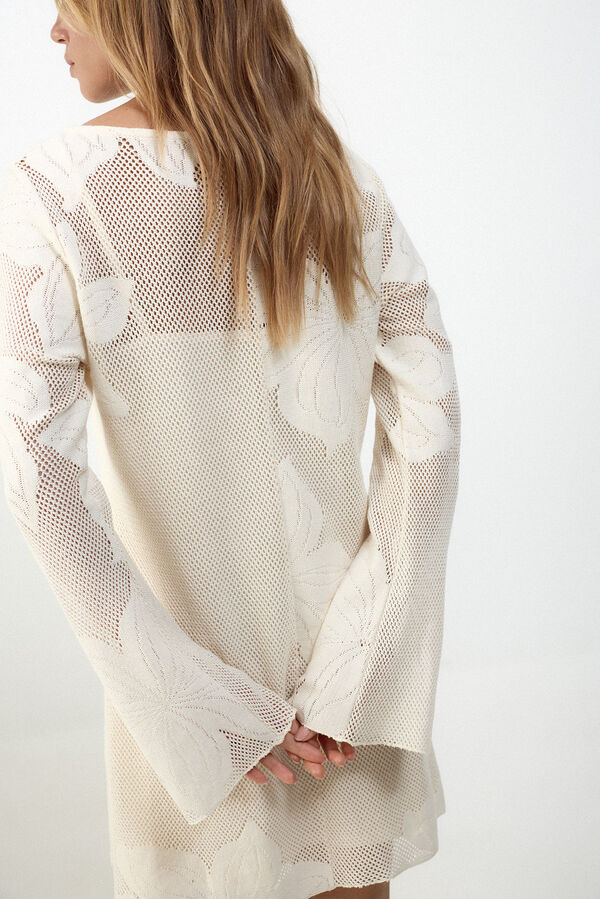 Slowlove Vestido em malha Ecru