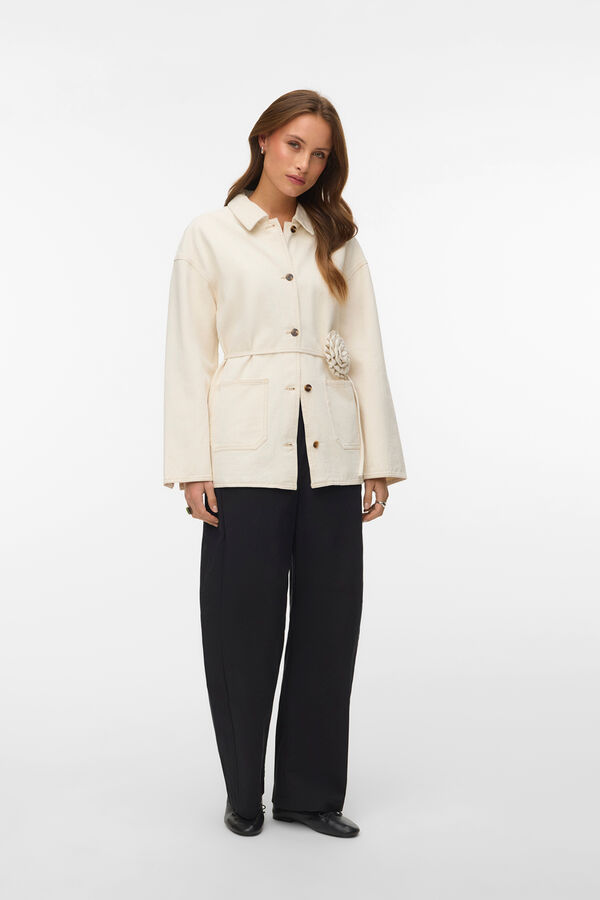 Vero Moda Casaco com detalhe de flor em denim Tostado