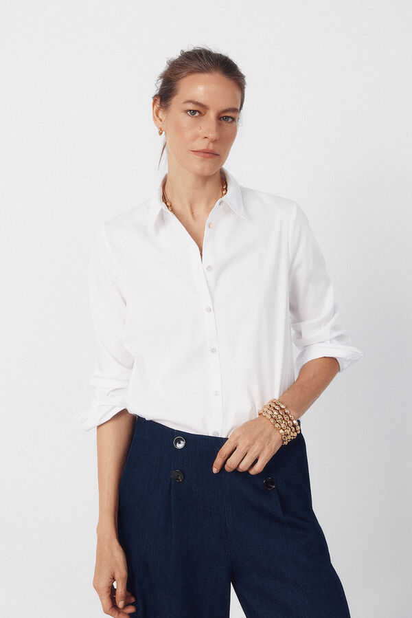 Cortefiel Poplin shirt White