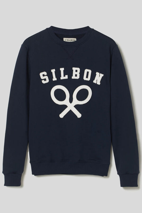 Silbon Sudadera clasica logo azul marino Azul marino
