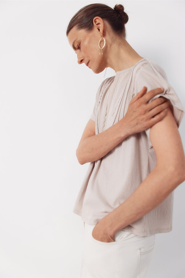 Cortefiel T-shirt fins Beige