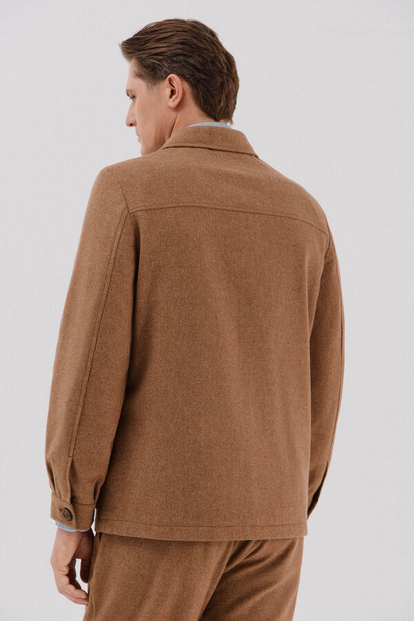 Cortefiel Camel wool overshirt Camel