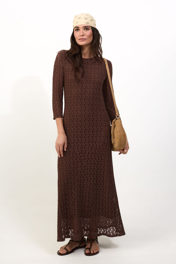 Slowlove Vestido largo lencero Castanho
