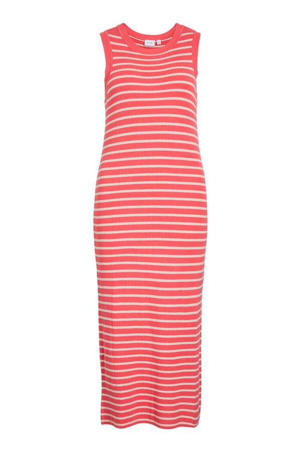 Vila Vestido midi de malha com viscose Subiu