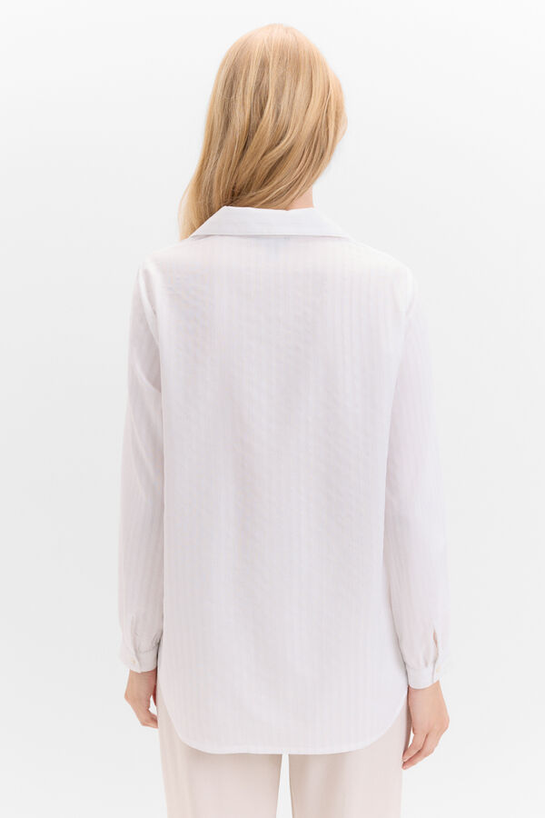 Cortefiel Lurex striped shirt White