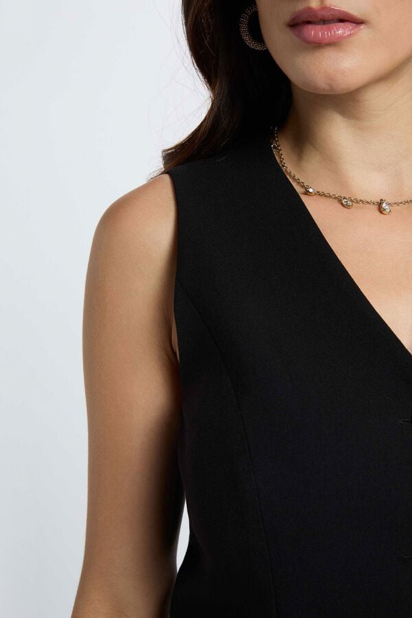 Morgan V-neck long jumpsuit Black