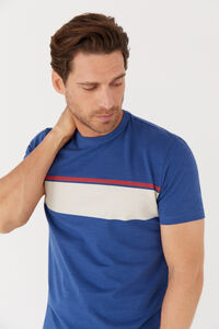Cortefiel Striped print T-shirt Blue