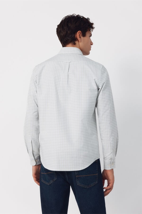 Cortefiel Camisa oxford cuadros Verde oscuro