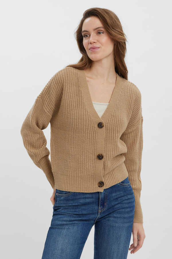 Vero Moda Casaco de malha manga comprida Castanho