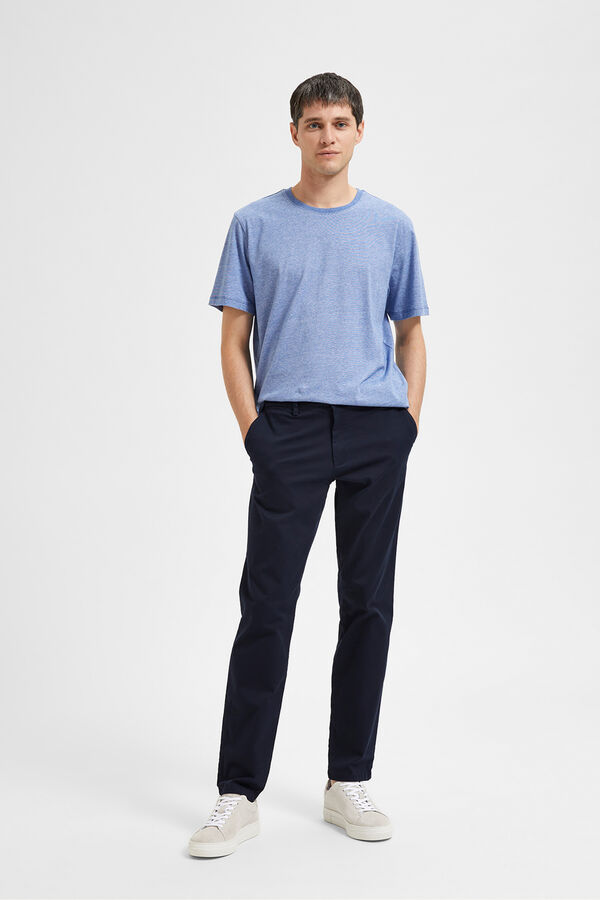 Selected Pantalón chino Slim Fit confeccionado con algodón orgánico Gris