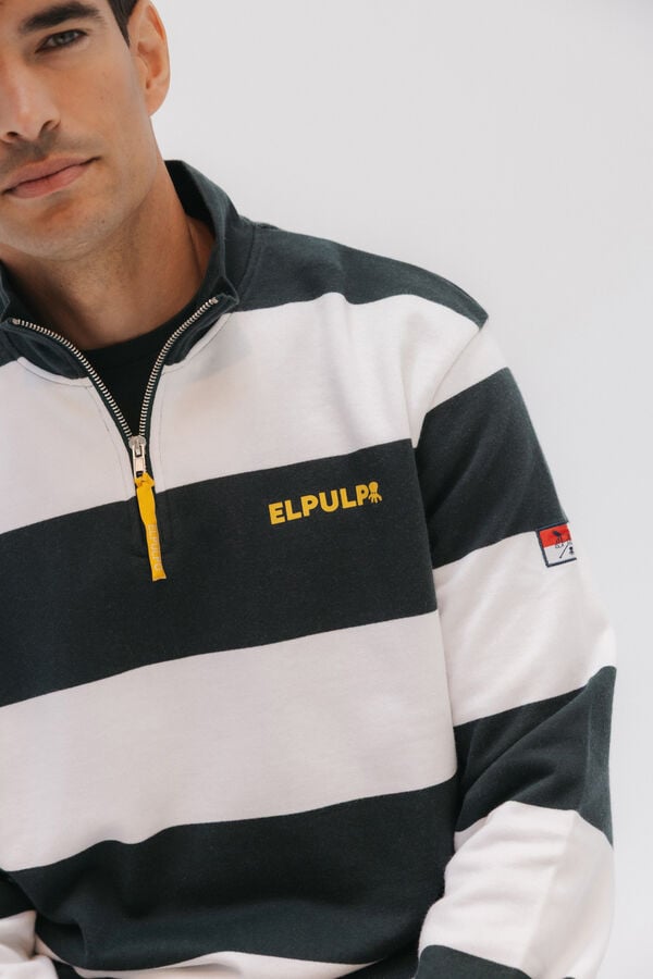 elPulpo Sweatshirt com logo riscas Perkins Verde