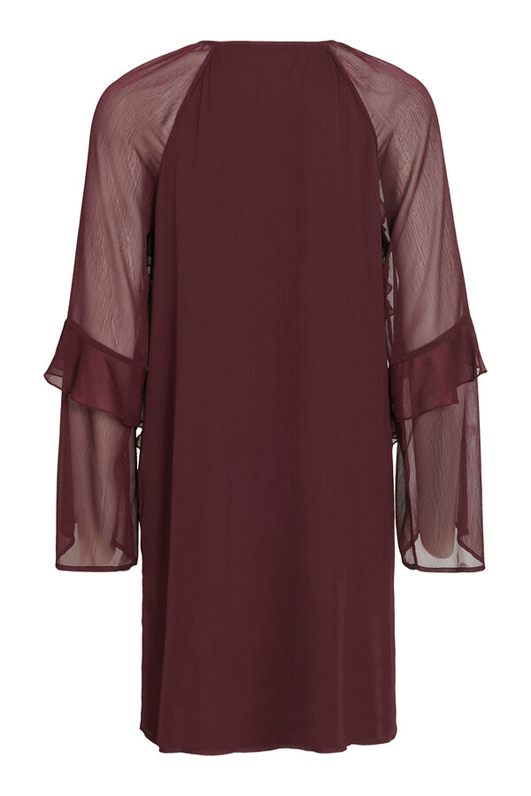 Vila Vestido curto de chiffon com babados Roxo