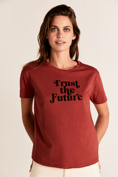 Cortefiel Heart uneven hem t-shirt Natural