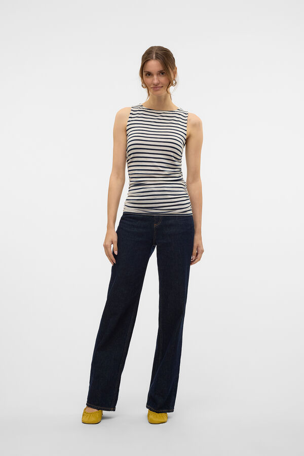 Vero Moda Top ajustado com franzidos Cinzento