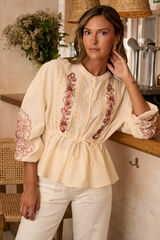 Pol&iacute;n Et Moi Blusa bordada Melisenda Tostado