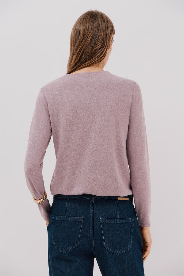 Cortefiel Rhinestone detail t-shirt Lilac