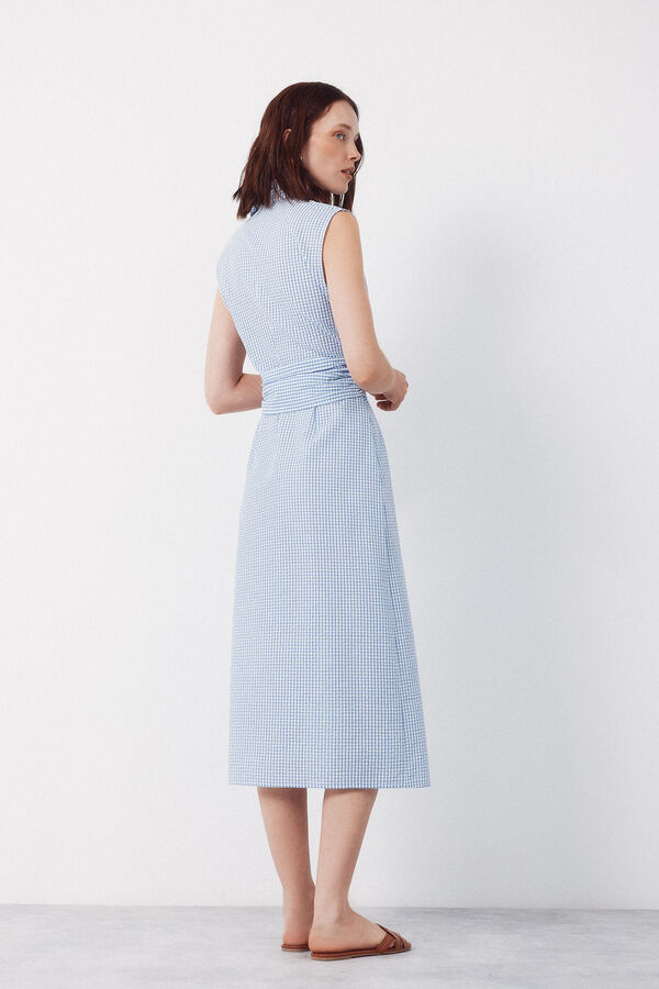 Cortefiel Gingham shirt dress Blue