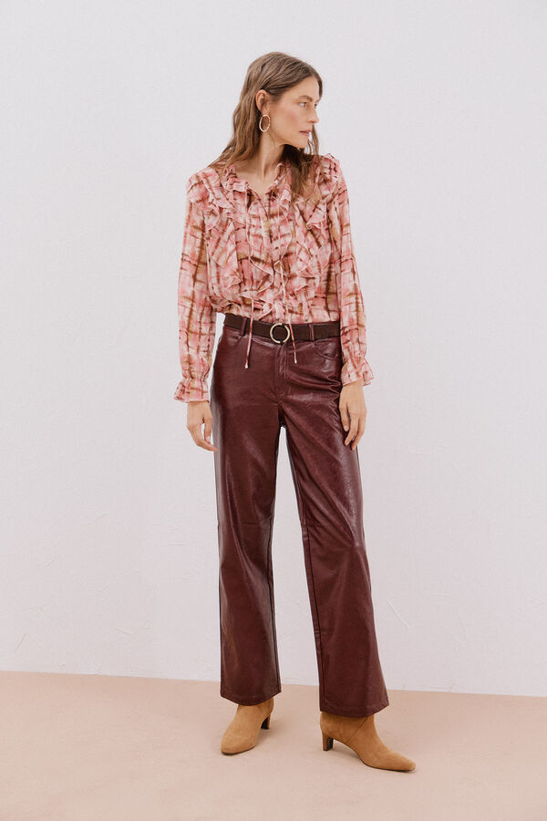 Cortefiel Flounced front blouse Printed white