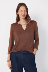 Cortefiel Top teardrop contrast Dark brown
