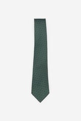 Cortefiel Natural silk tie Dark green