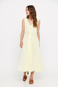 Cortefiel Sustainable glossy dress Yellow