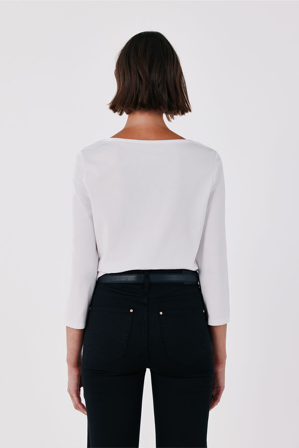 Cortefiel Boat neck T-shirt White