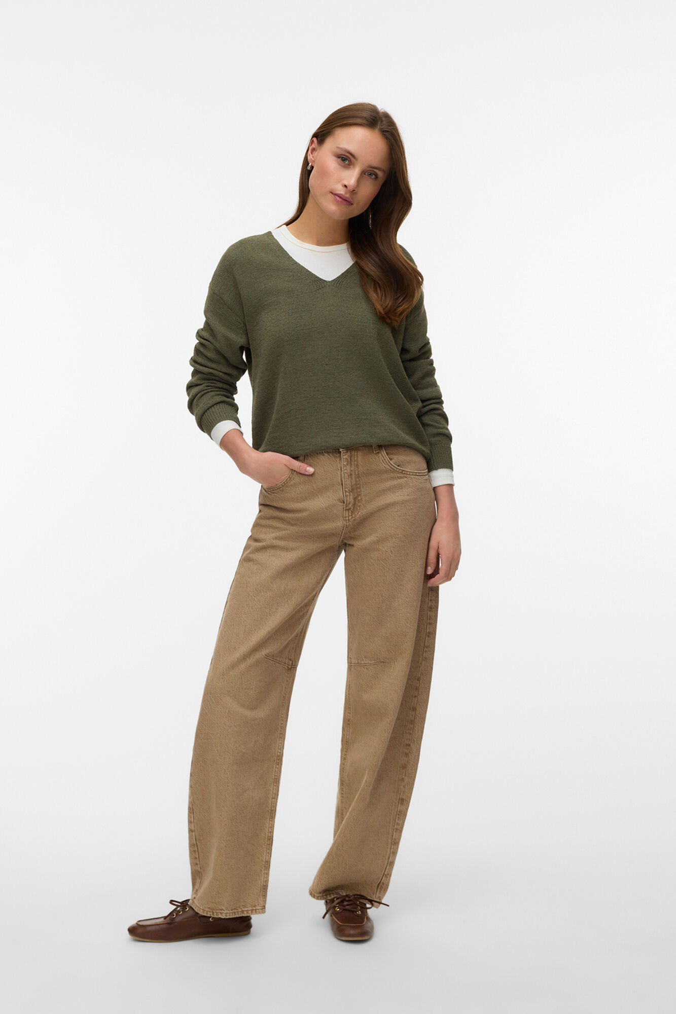 Vero Moda Camisola gola em bico de malha fina