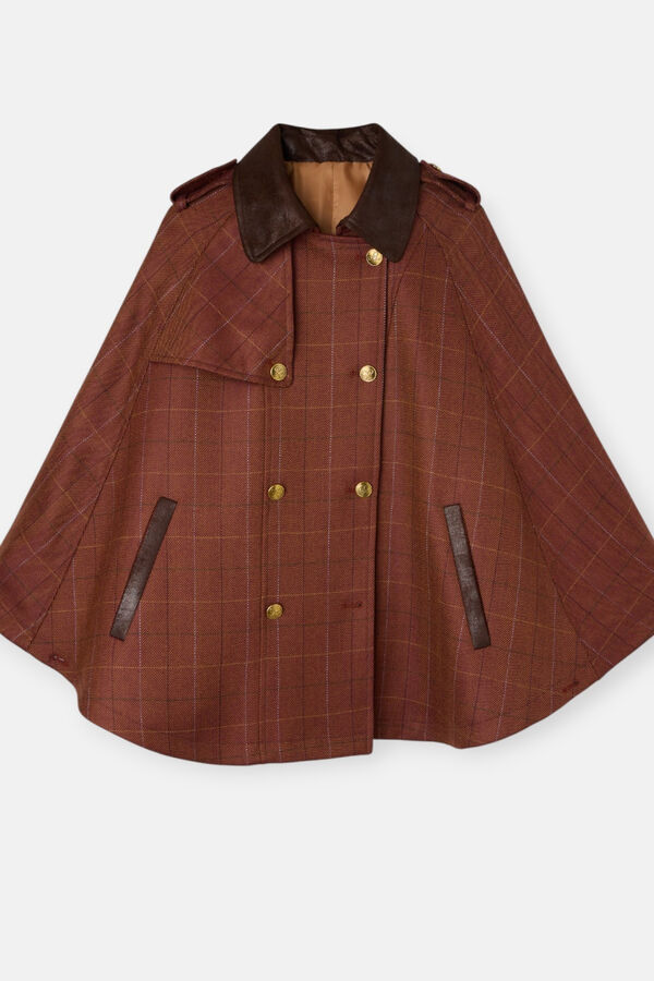 Silbon Camada com detalhes em couro xadrez Castanho