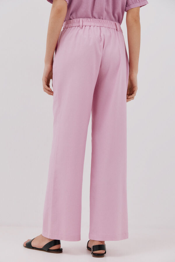Cortefiel Linen trousers Pink