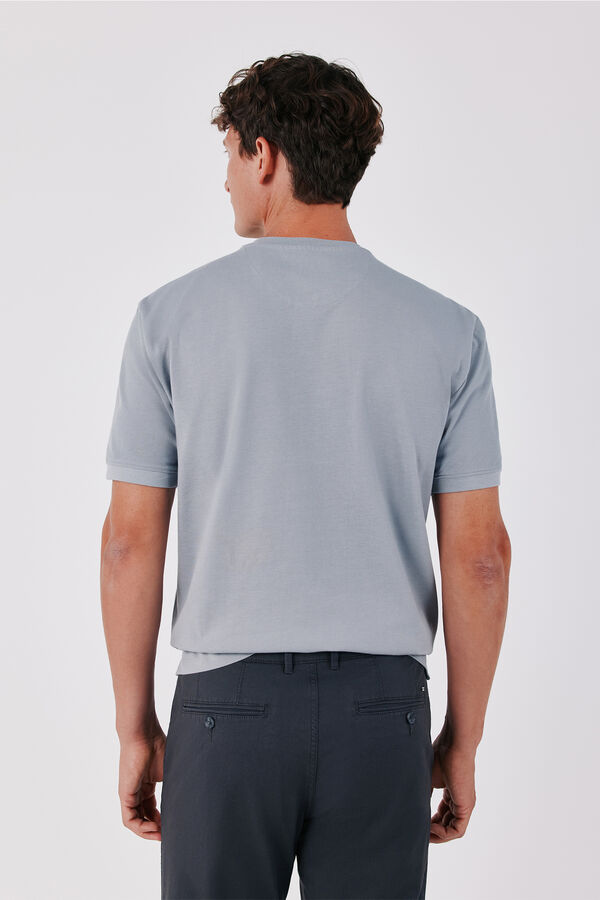 Cortefiel Piqu&eacute; fabric basic T-shirt Grey