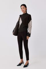 Cortefiel Legging de mujer de efecto ante Marr&oacute;n oscuro