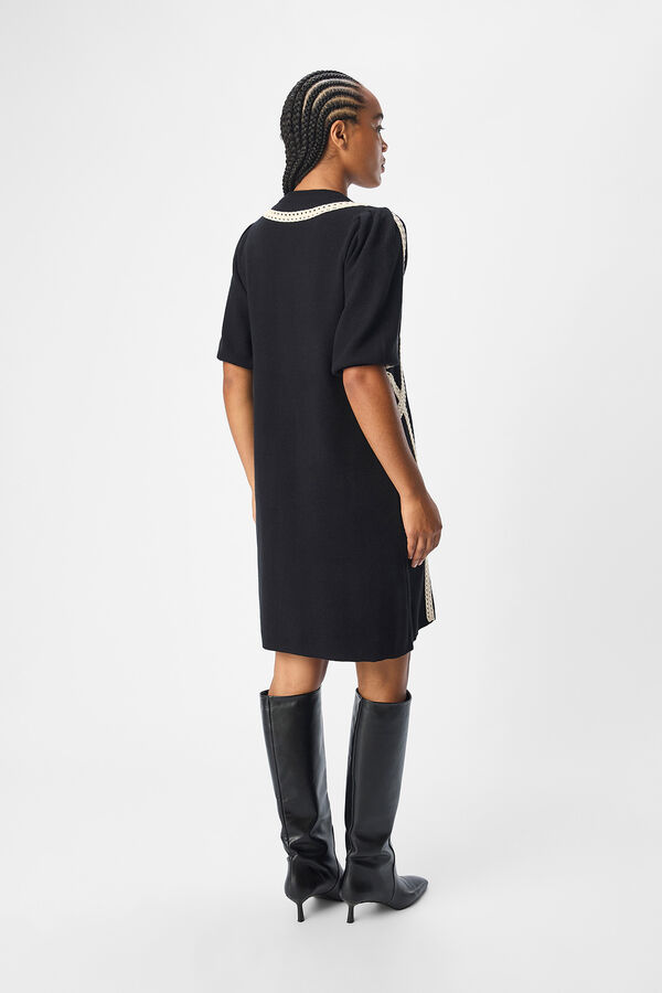 Cortefiel Short jersey-knit dress Black