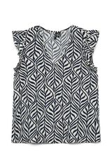 Vero Moda Blusa com folhos nas mangas com decote Tostado