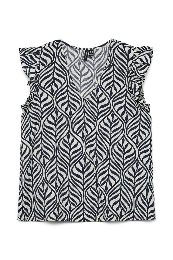 Blusa con volantes en mangas con escote
