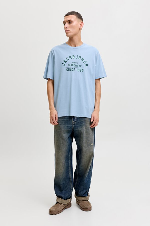 Jack & Jones Print regular fit T-shirt Blue