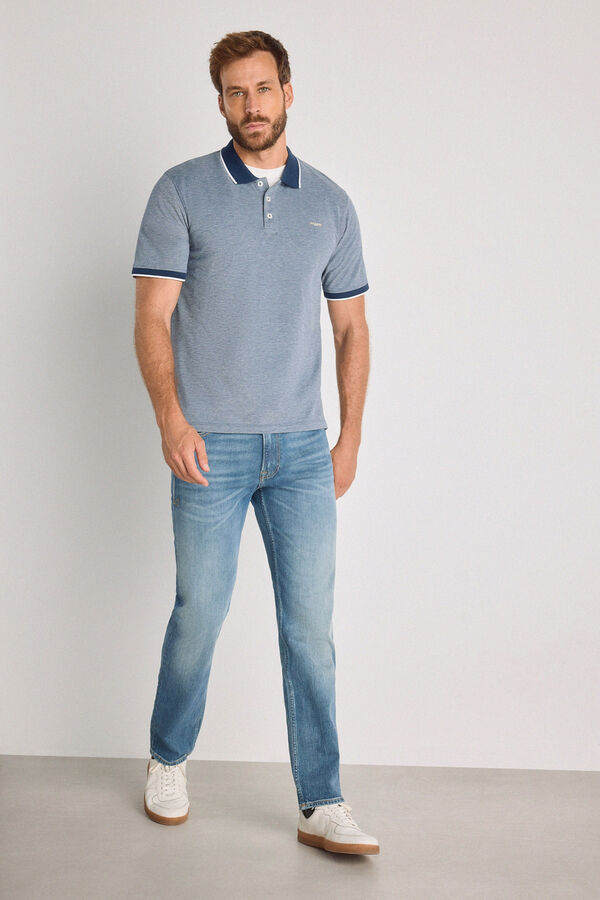 Jack & Jones Polo em piqu&eacute; regular fit Azul