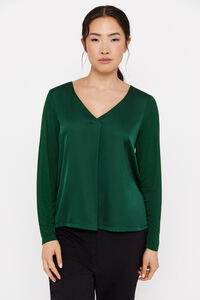 Cortefiel Satin pleated combined top Green