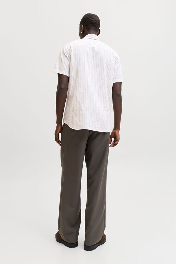 Jack & Jones Linen short sleeve shirt Printed white
