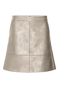 Cortefiel Short faux leather skirt Grey