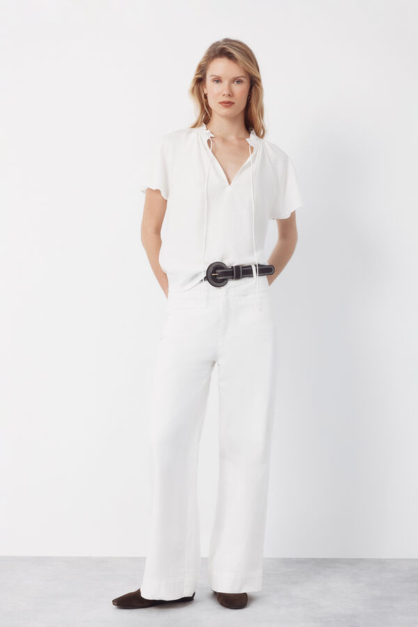 Cortefiel Raglan sleeve blouse Ivory