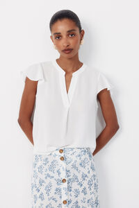 Cortefiel Blusa fluida manga com folho