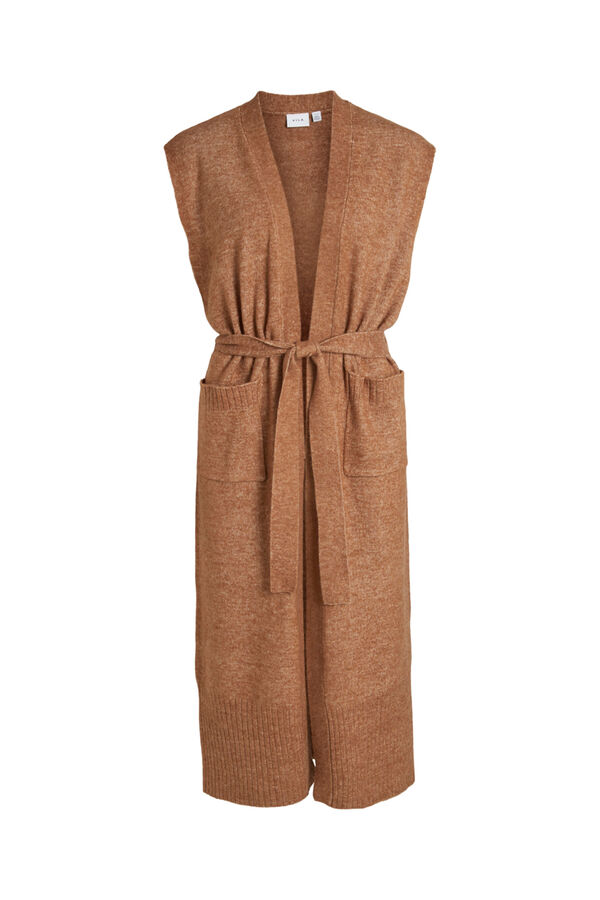 Vila Colete comprido de malha Tostado