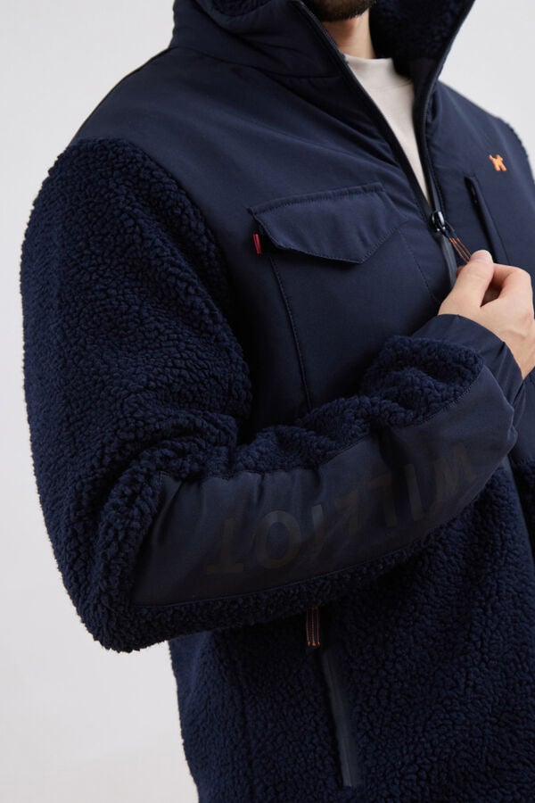 Williot Blusão híbrida de borrego Azul