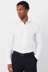 Cortefiel Camisa vestir lisa f&aacute;cil plancha Blanco