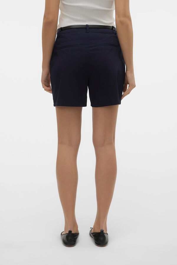 Cortefiel Chino-style shorts with belt.  Navy