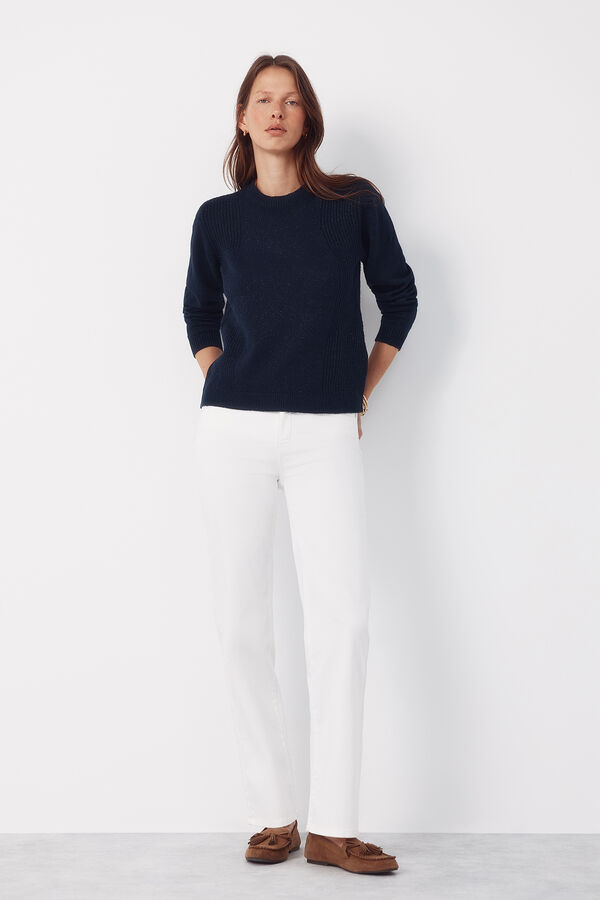 Cortefiel Combined knit jumper Navy