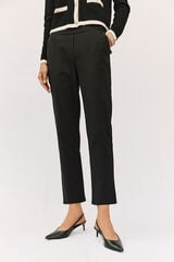 Cortefiel Straight trousers with elasticated back Black