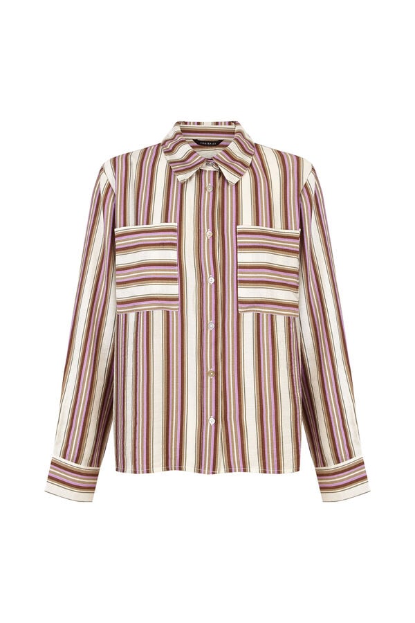 Cortefiel Striped shirt Printed brown
