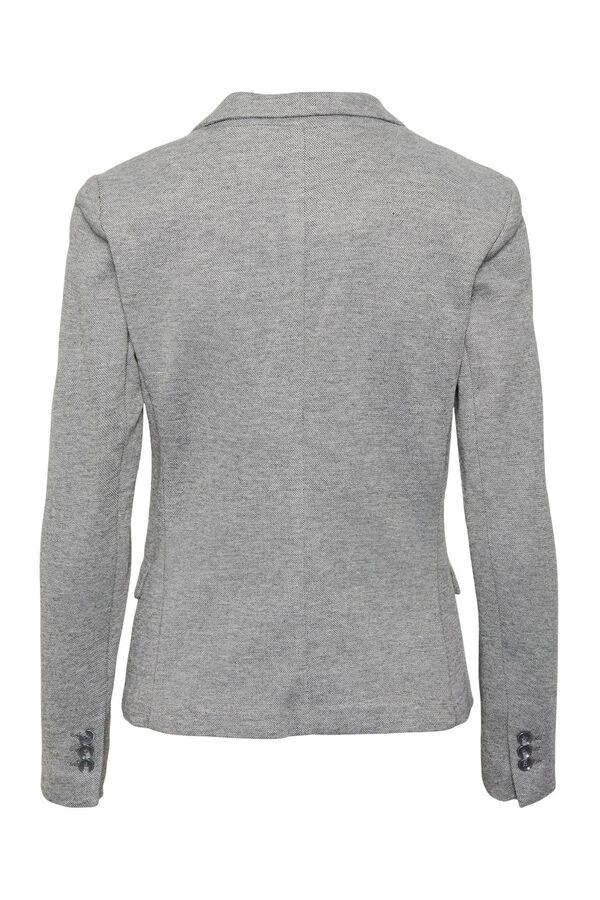 Vero Moda Blazer feminino de manga comprida com bolsos Cinzento