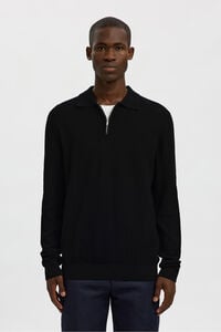 Selected Polo estruturada com meia fecho-éclair 